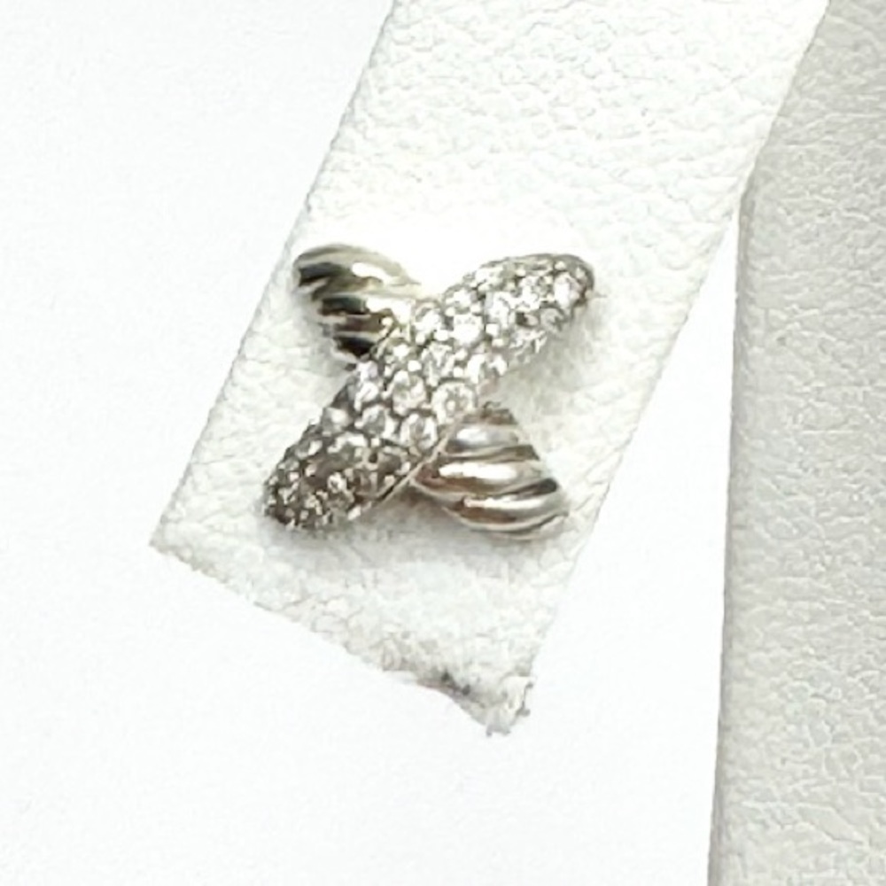 David Yurman Petite X Stud Earrings With Diamonds - Picture 6 of 7